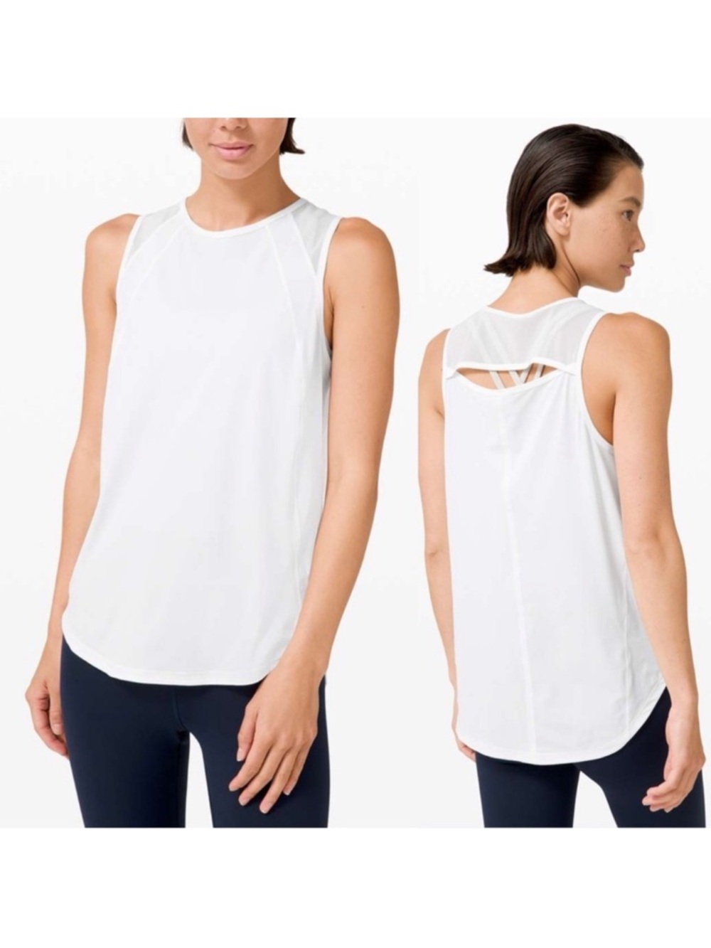 Lululemon White Sleeveless Sculpt Tank Top
